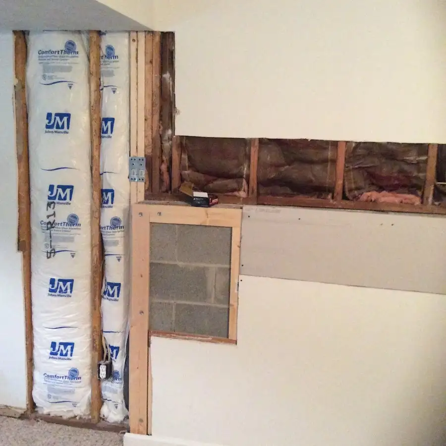 Wall insulation replacement during Contents Cleaning & Restoration in Canterbury